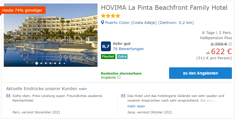 Hovima La Pinta Beachfront Family Hotel Karneval Santa Cruz 2022